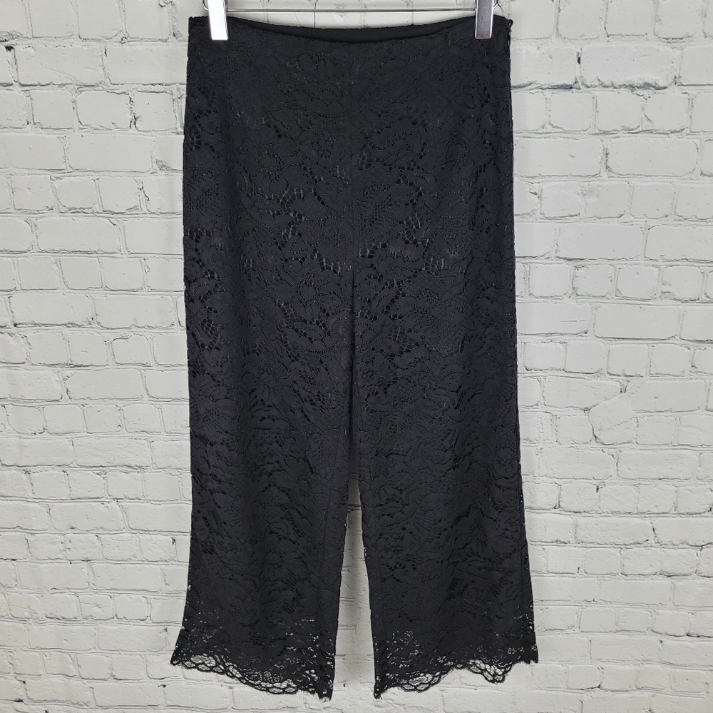 PINK MARTINI | lace lined side zip cropped dressy pants